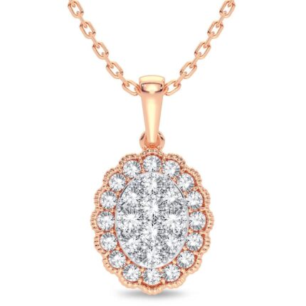 0.33ct Natural Diamond Pendant in 14K Rose Gold