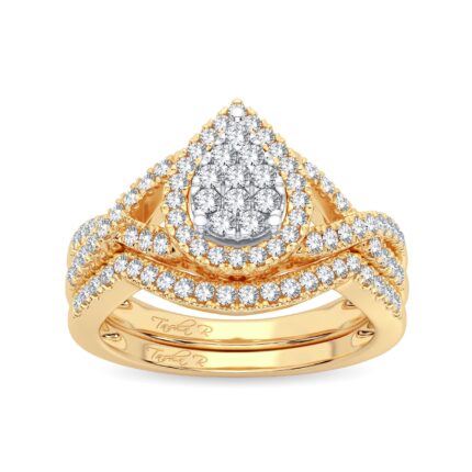 0.50ct Composite Diamond Bridal Set in 14K Yellow Gold