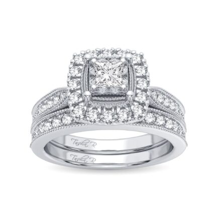 0.75ct Natural Diamond Bridal Set in 14K White Gold