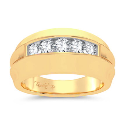 0.25ct Natural Diamond Band in 14K Yellow Gold