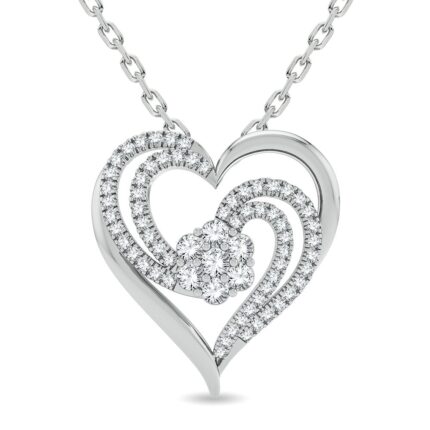 0.50ct Natural Diamond Pendant in 14K White Gold