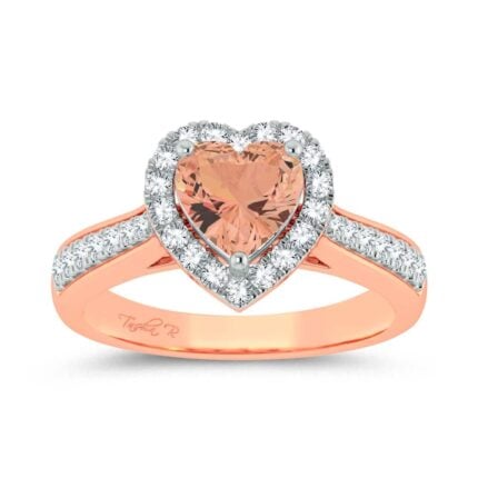 Morganite & 0.33ct Diamond Ring in 14K Rose Gold