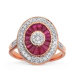 Ruby & 0.41ct Diamond Ring in 14K White Gold