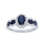 Sapphire & 0.45ct Diamond Ring in 14K White Gold