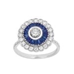 Sapphire & 0.41ct Diamond Ring in 14K White Gold