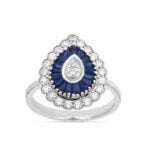 Sapphire & 0.35ct Diamond Ring in 14K White Gold