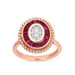 Ruby & 0.15ct Diamond Ring in 14K White Gold