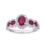 Ruby & 0.45ct Diamond Ring in 14K White Gold