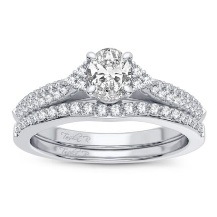 0.60ct Natural Diamond Bridal Set in 14K White Gold