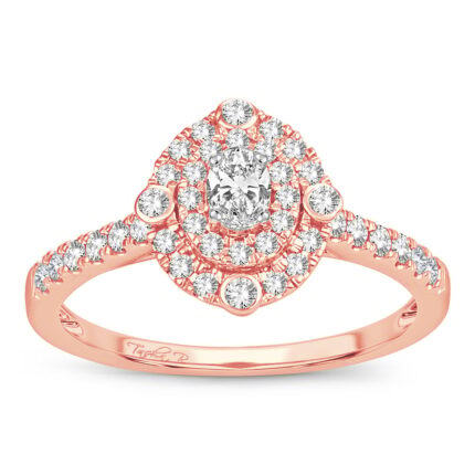 0.50ct Natural Diamond Engagement Ring in 14K Rose Gold