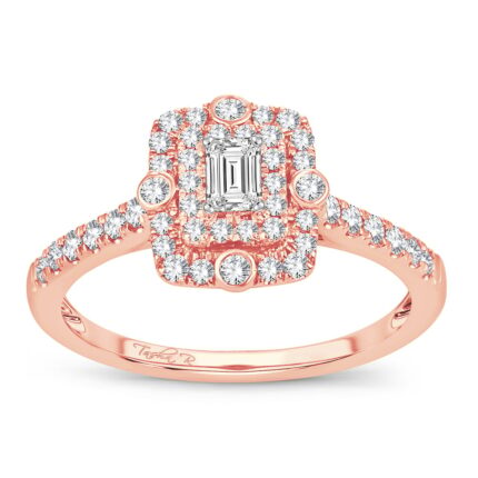0.51ct Natural Diamond Engagement Ring in 14K Rose Gold