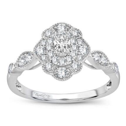 0.50ct Natural Diamond Engagement Ring in 14K White Gold