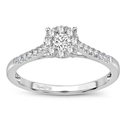 0.35ct Natural Diamond Engagement Ring in 14K White Gold