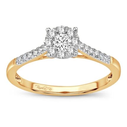 0.35ct Natural Diamond Engagement Ring in 14K Yellow Gold