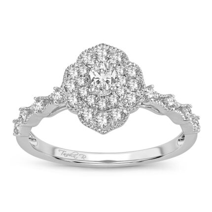 0.50ct Natural Diamond Engagement Ring in 14K White Gold