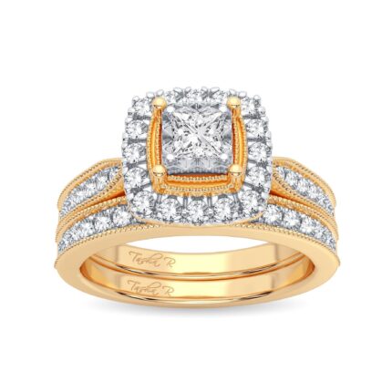 0.75ct Natural Diamond Bridal Set in 14K Yellow Gold