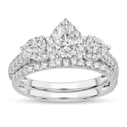 2ct Fancy Cut Diamond Bridal Set in 14K White Gold