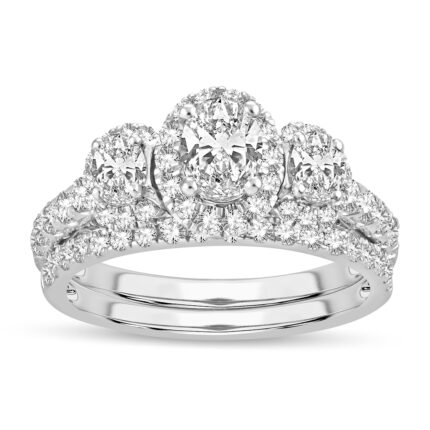 2ct Fancy Cut Diamond Bridal Set in 14K White Gold