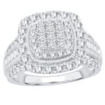 1ct Natural Diamond Fashion Ring in 10K White Gold
