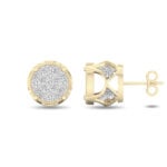 Women's 0.12ct Natural Diamond Earrings in 10K Yellow Gold