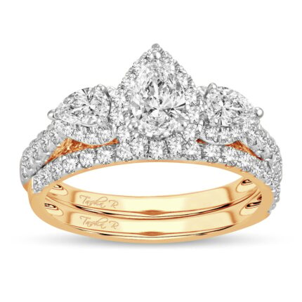 2ct Fancy Cut Diamond Bridal Set in 14K Yellow Gold