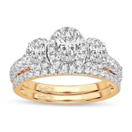 2ct Fancy Cut Diamond Bridal Set in 14K Yellow Gold