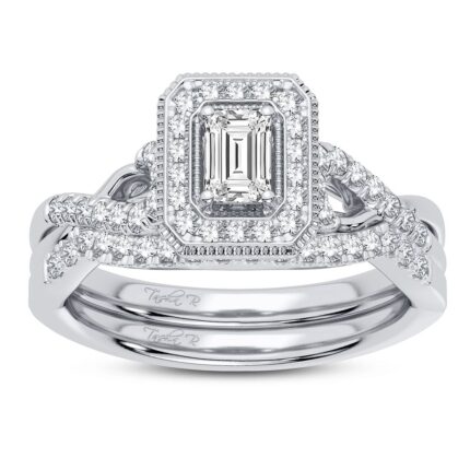 0.50ct Fancy Cut Diamond Bridal Set in 14K White Gold