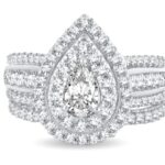 2ct Pear Diamond Bridal Set in 14K White Gold