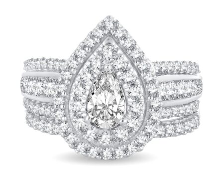 2ct Natural Diamond Bridal Set in 14K White Gold