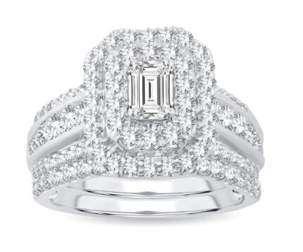 2ct Natural Diamond Bridal Set in 14K White Gold