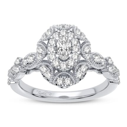 0.63ct Natural Diamond Engagement Ring in 14K White Gold