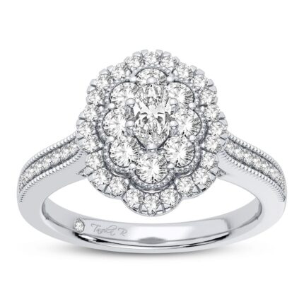 0.75ct Natural Diamond Engagement Ring in 14K White Gold