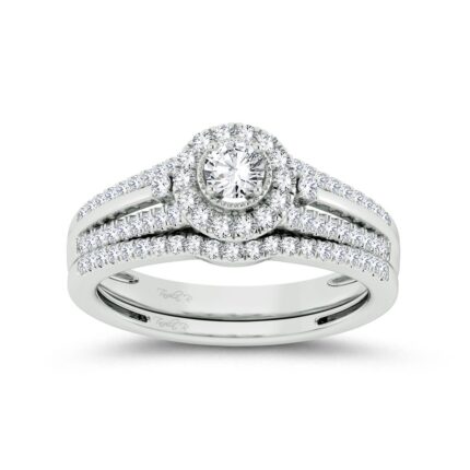0.50ct Natural Diamond Bridal Set in 10K White Gold