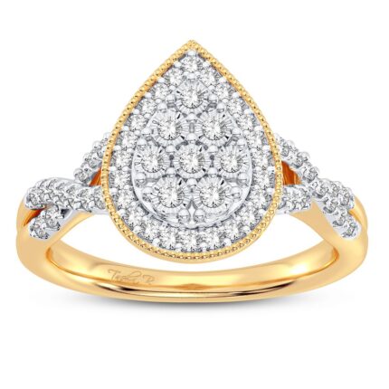 0.25ct Natural Diamond Fashion Ring in 10K Yellow Gold