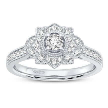 0.33ct Natural Diamond Fashion Ring in 10K White Gold