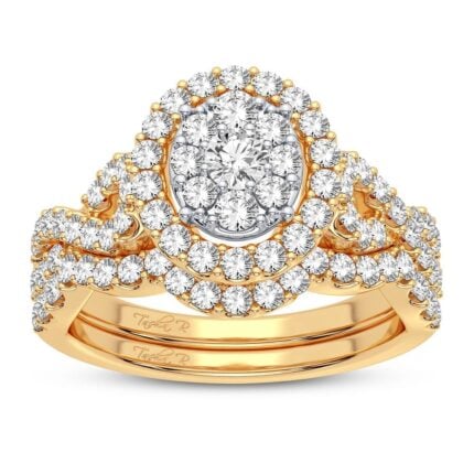 1ct Composite Diamond Bridal Set in 10K Yellow Gold