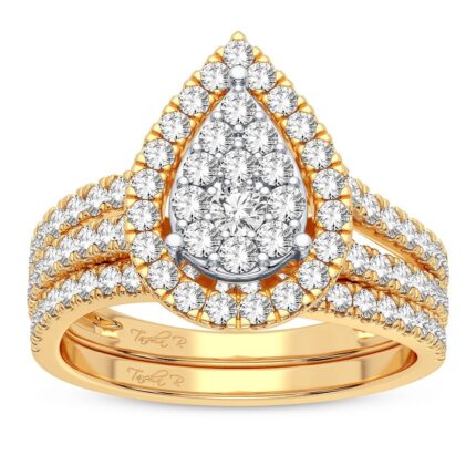 1ct Composite Diamond Bridal Set in 10K Yellow Gold