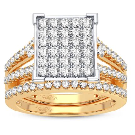 1ct Composite Diamond Bridal Set in 10K White Gold