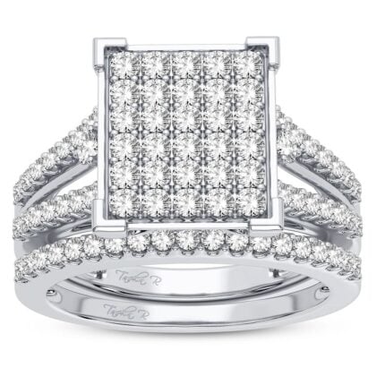 1ct Composite Diamond Bridal Set in 10K White Gold