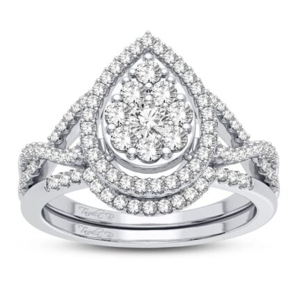0.75ct Composite Diamond Bridal Set in 10K White Gold