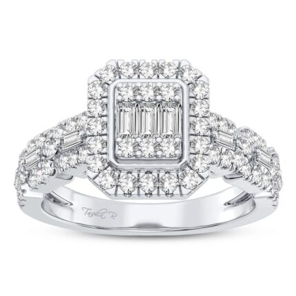 0.75ct Natural Diamond Engagement Ring in 10K White Gold