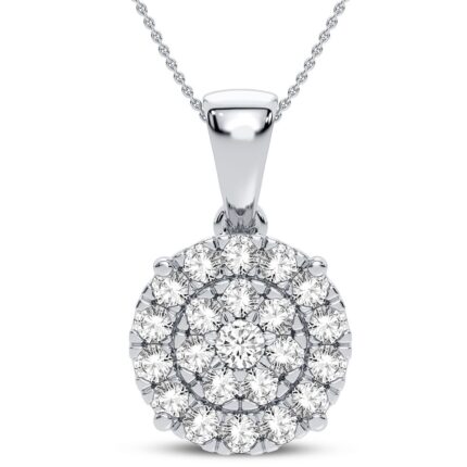 1.50ct Natural Diamond Pendant in 14K White Gold