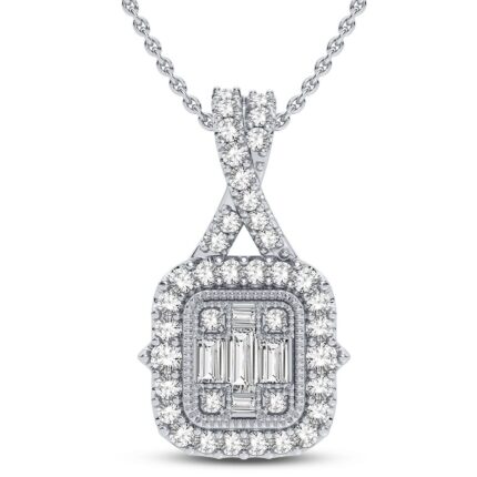 0.33ct Natural Diamond Pendant in 14K White Gold