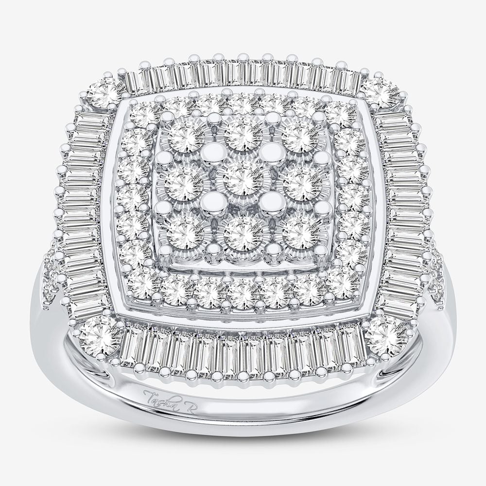 1ct Natural Diamond Fashion Ring in 10K White Gold - Image 1