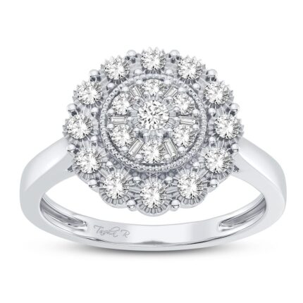 0.28ct Natural Diamond Fashion Ring in 10K White Gold