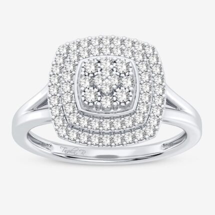 0.28ct Natural Diamond Fashion Ring in 10K White Gold