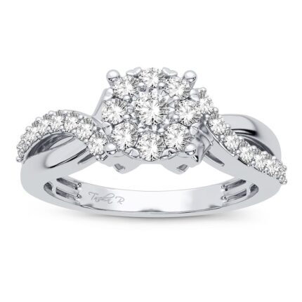 0.50ct Natural Diamond Engagement Ring in 10K White Gold