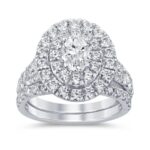 3ct SI Oval Diamond Bridal Set in 14K White Gold