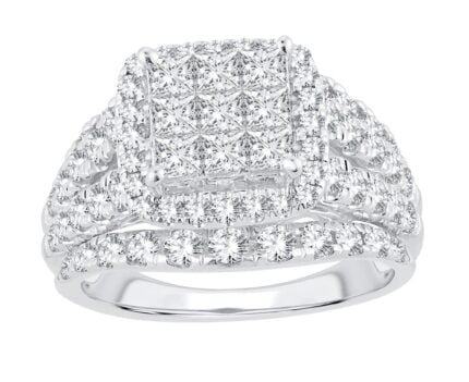 2.50ct Natural Diamond Bridal Set in 10K White Gold