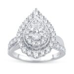1.48ct Fancy Cut Diamond Engagement Ring, 14K White Gold